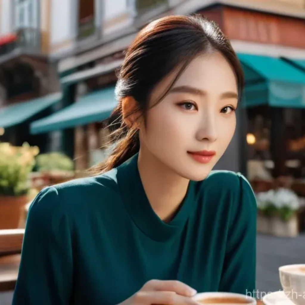 문화적 동화 - **Prompt:** A young East Asian woman, dressed in a stylish yet modest long-sleeved top and trousers,...