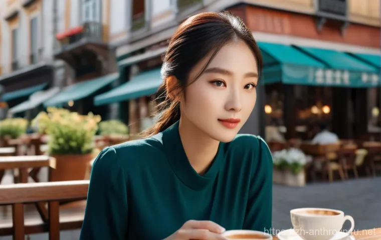 문화적 동화 - **Prompt:** A young East Asian woman, dressed in a stylish yet modest long-sleeved top and trousers,...