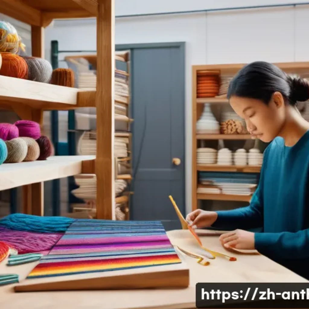 지역 문화 보호 - A vibrant traditional craft workshop scene set in a modern small town, featuring skilled artisans bl...